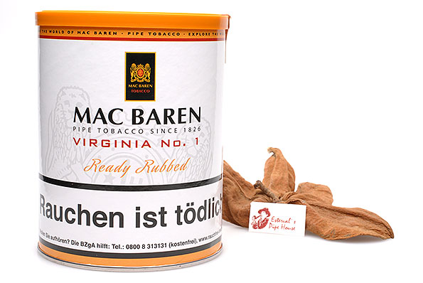 Mac Baren Virginia No. 1 Ready Rubbed Pipe tobacco 250g Tin Mac Baren Virginia No. 1 Ready Rubbed Pipe tobacco 250g Tin